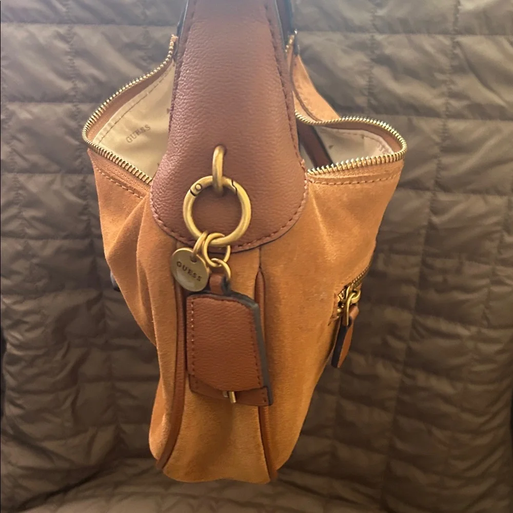 Guess Tan Leather Shoulder Bag - Picture 6 of 7